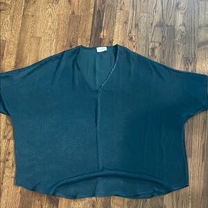 Adrienne Teal V-Neck Blouse